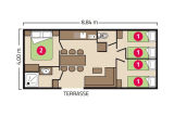 Mobil-home Famille Clim 6 personnes - Les Peupliers