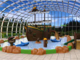 A new 350 m² paddling pool in the Les Alicourts Resort campsite