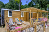 Mobil-home Family 4ch | PREMIUM - 38m²-CLIM-TV-LV-Plancha-Wifi gratuit-Terrasse XXL couverte - Au Bois des Biches