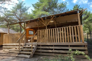 Tent Ciela Nature Lodge  - 3 Bedrooms - Kitchen – Bathroom - La Farigoulette