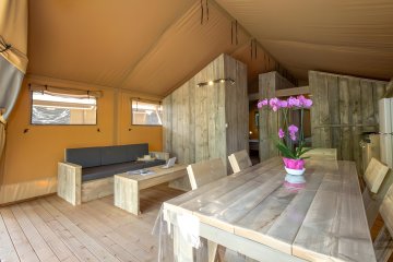 Tent Ciela Nature Lodge - 2 bedrooms - Kitchen – Bathroom - La Farigoulette