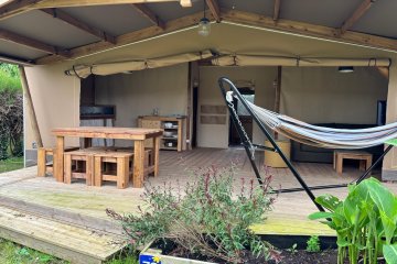 Ecolodge Cotton toilée CONFORT 35m² (3 chambres) - dont terrasse couverte de 11m² + TV - Les Ilates