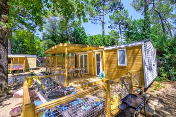 Casa mobile familiare con 2 camere da letto | PREMIUM - 28 m² - ARIA CONDIZIONATA - TV - LAVASTOVIGLIE - Plancha - Wi-Fi gratuito - Terrazza coperta XXL - Au Bois des Biches