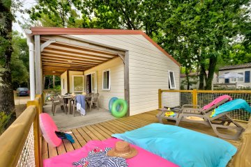 Cottage Family 3ch|PREMIUM - 32m²-CLIM-TV-LV-Plancha-Wifi gratuit-Terrasse XXL couverte - Au Bois des Biches