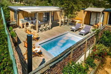 Lodge Méditérranée with panoramic sea view - Au Paradis des Campeurs