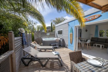 Cottage LONG BEACH PREMIUM  (climatisé) - 2 chambres - jacuzzi - Domaine du Colombier