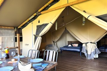 Tent Lodge Kenya op palen 2 slaapkamers - Le Soleil du Verdon