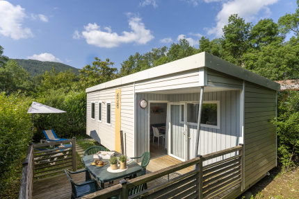 Mobil-Home Grand Confort NOIR 27m² 3ch. - 6 pers. (5 adultes maximum) - Les Jardins de Privas