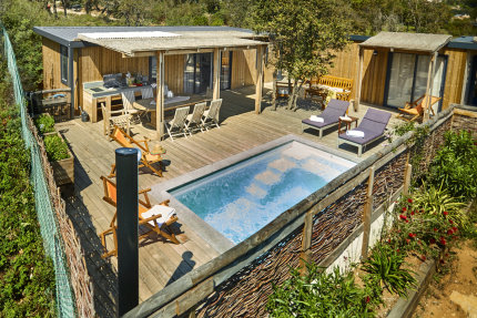 Lodge Méditérranée met panoramisch zeezicht - Au Paradis des Campeurs