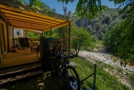 Mobilhome Confort 2 CH - Côté rivière - Domaine de la Plage