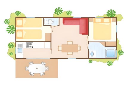 Cottage RIVIERA 4 p 2 hab **** climatizado - Les Tournels