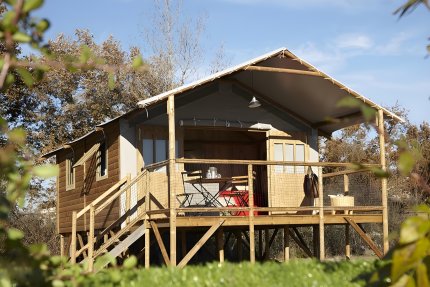 Die Lodge Hütte 27m² - 2 Zimmer + Terrasse 12m² - CosyCamp