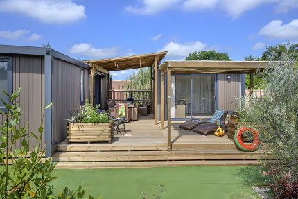 NEW - Mobilheim Ciela Exception Tribu SPA -  2 Mobilheim  - 4 Schlafzimmer, Bettwäsche, Handtücher - Les Fontaines