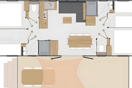 Mobilhome CORAIL**** 8 people - Océan Vacances