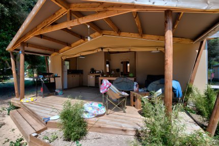 Ecolodge Cotton Confort 35m² - 3 chambres - terrasse couverte de 11m² + TV - Le Bel Air