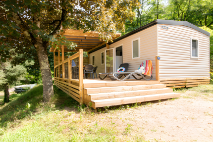 Mobile-Home 30m²- Premium - 2 kamers - Overdekt terras - CLIM + TV + lakens + handdoeken inbegrepen - Mas de Champel