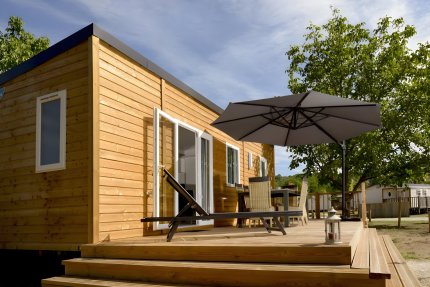 Mobil-Home Comfort 30m² 2 kamers + halfoverdekt terras + TV + AIRCONDITIONING - Les Ondines