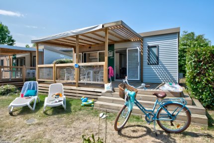 Mobil-home Premium 29m² 2bedrooms + AIR CONDITIONING + covered terrace + TV +  Sheets and towels - L'Ile d'Offard