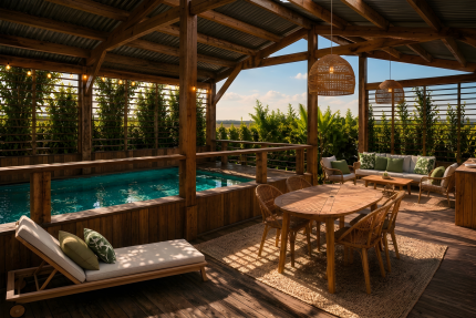 Mobil-home Lagoon 2ch | PREMIUM+ -31m²-Mini piscine- Clim-terrasse couv. 70 m²- TV-pack travel - Au Bois des Biches